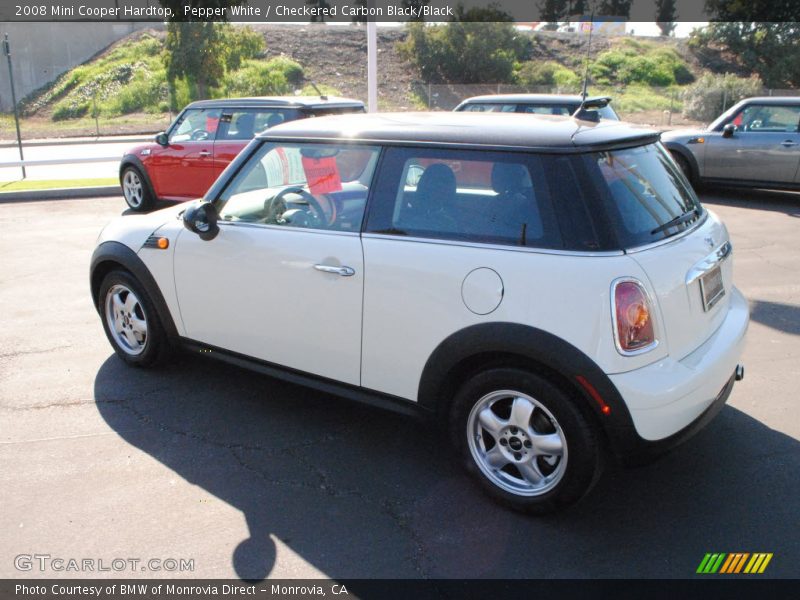 Pepper White / Checkered Carbon Black/Black 2008 Mini Cooper Hardtop