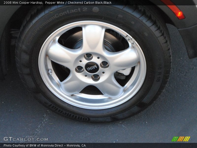 Pepper White / Checkered Carbon Black/Black 2008 Mini Cooper Hardtop