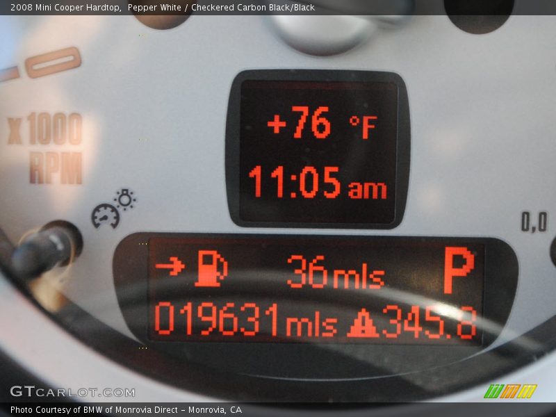 Pepper White / Checkered Carbon Black/Black 2008 Mini Cooper Hardtop