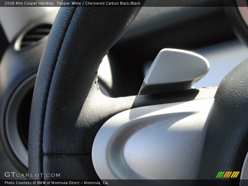 Pepper White / Checkered Carbon Black/Black 2008 Mini Cooper Hardtop
