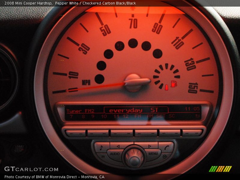 Pepper White / Checkered Carbon Black/Black 2008 Mini Cooper Hardtop