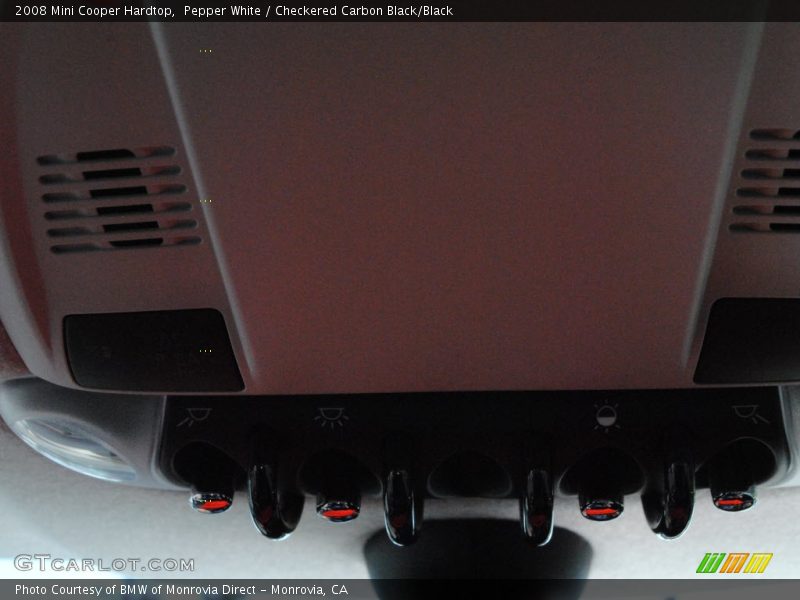 Pepper White / Checkered Carbon Black/Black 2008 Mini Cooper Hardtop