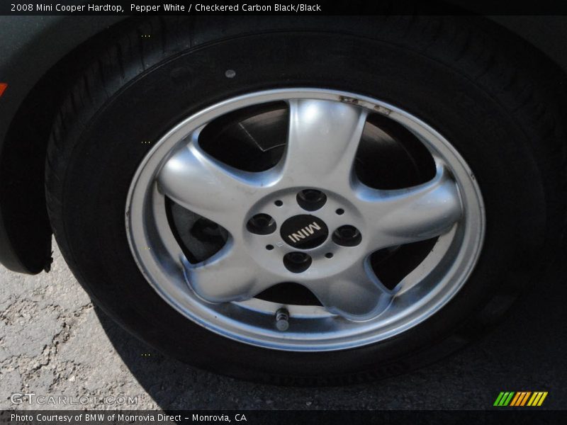 Pepper White / Checkered Carbon Black/Black 2008 Mini Cooper Hardtop