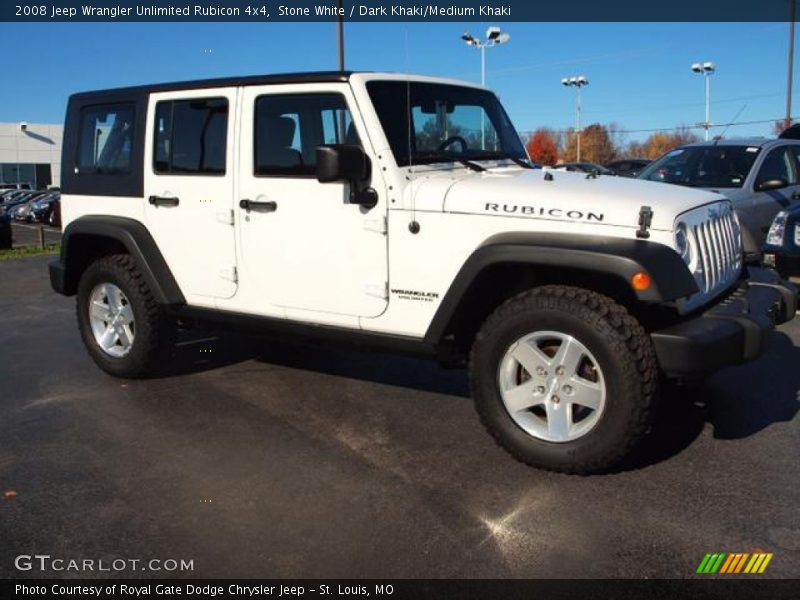 Stone White / Dark Khaki/Medium Khaki 2008 Jeep Wrangler Unlimited Rubicon 4x4