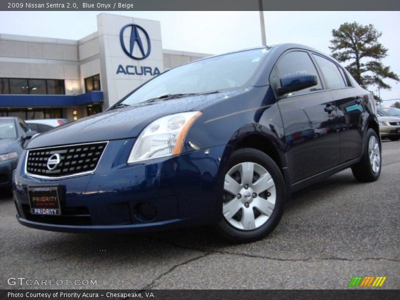 Blue Onyx / Beige 2009 Nissan Sentra 2.0