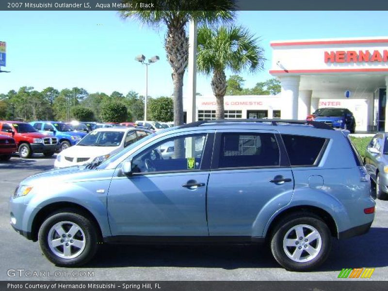 Aqua Metallic / Black 2007 Mitsubishi Outlander LS
