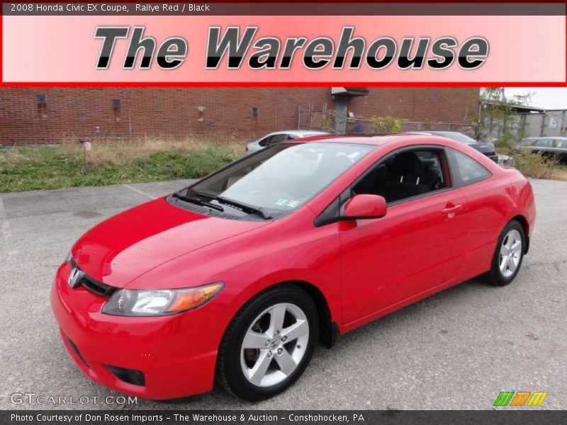 Rallye Red / Black 2008 Honda Civic EX Coupe