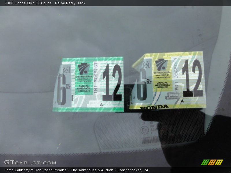 Rallye Red / Black 2008 Honda Civic EX Coupe