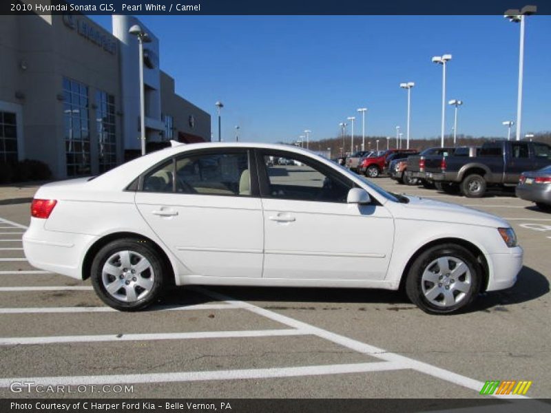 Pearl White / Camel 2010 Hyundai Sonata GLS