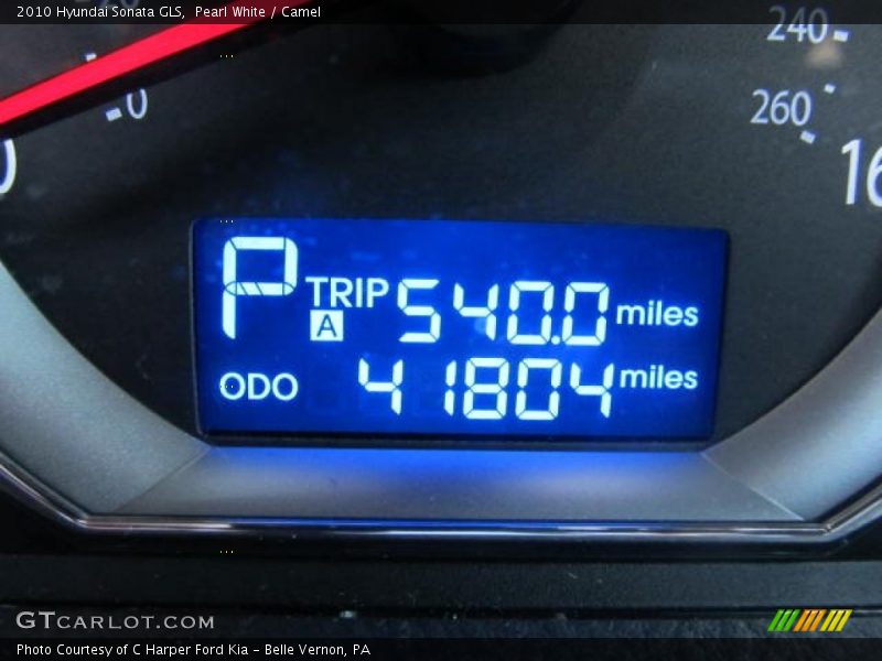 Pearl White / Camel 2010 Hyundai Sonata GLS