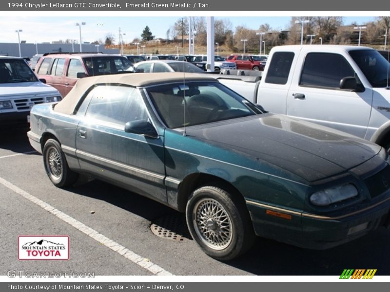 Emerald Green Metallic / Tan 1994 Chrysler LeBaron GTC Convertible