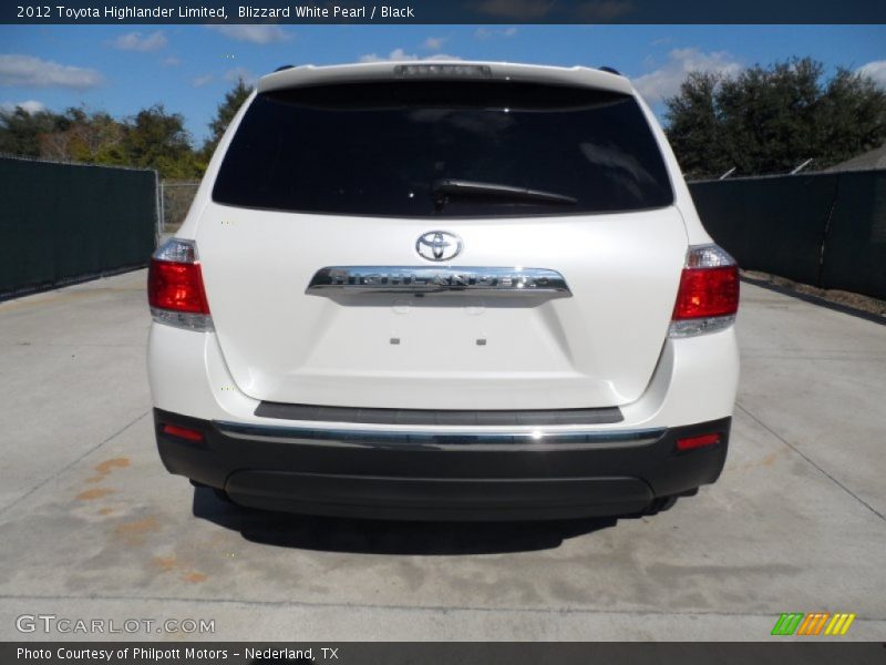 Blizzard White Pearl / Black 2012 Toyota Highlander Limited