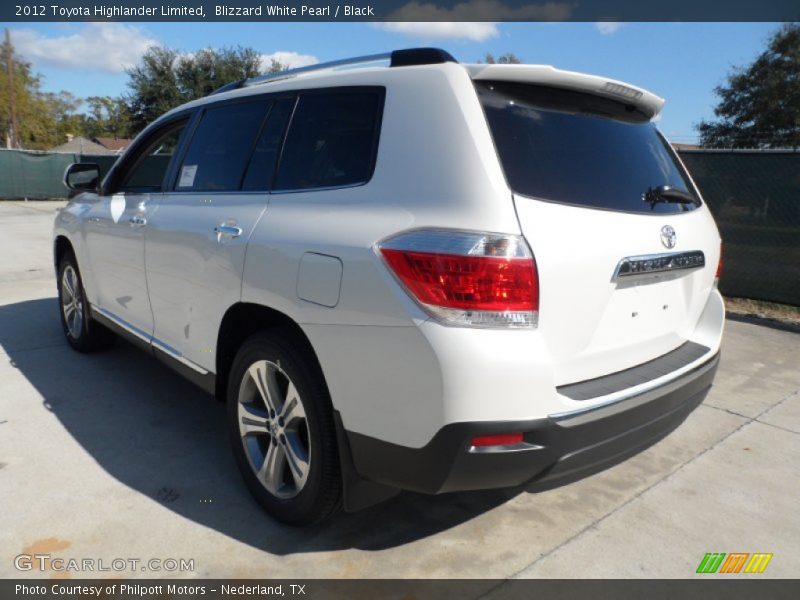 Blizzard White Pearl / Black 2012 Toyota Highlander Limited