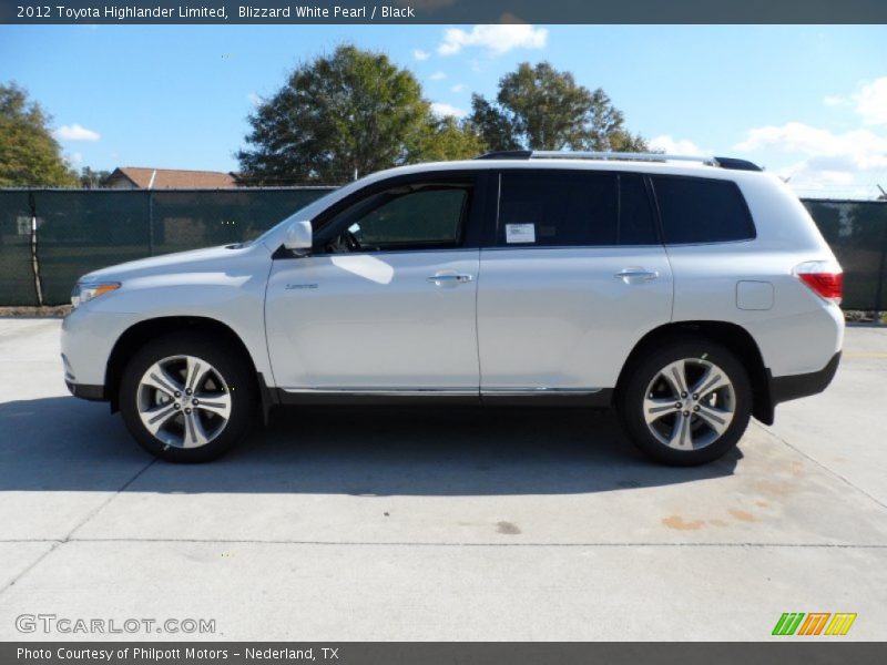 Blizzard White Pearl / Black 2012 Toyota Highlander Limited