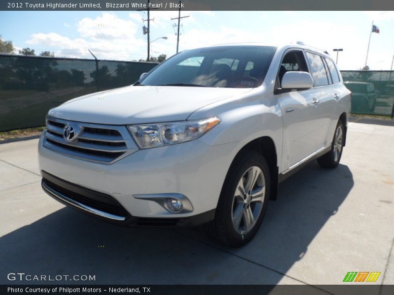 Blizzard White Pearl / Black 2012 Toyota Highlander Limited