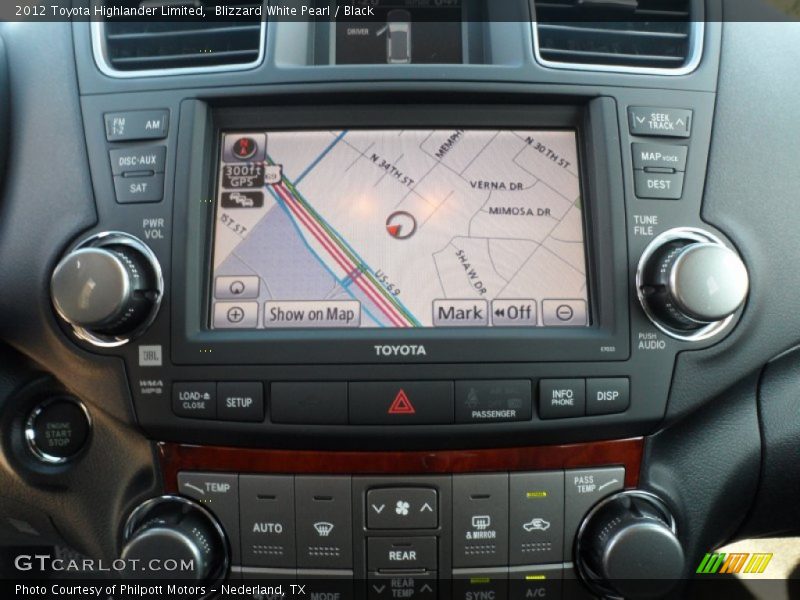 Navigation of 2012 Highlander Limited