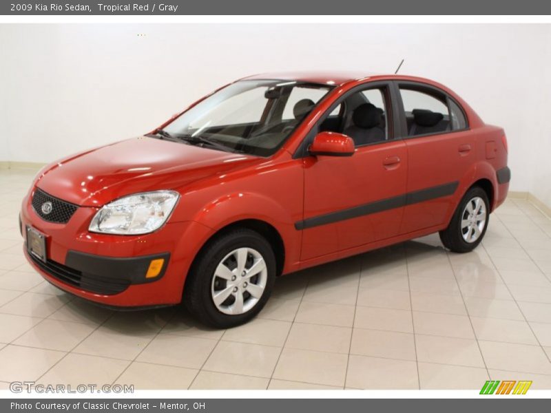 Tropical Red / Gray 2009 Kia Rio Sedan