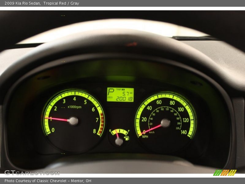 Tropical Red / Gray 2009 Kia Rio Sedan