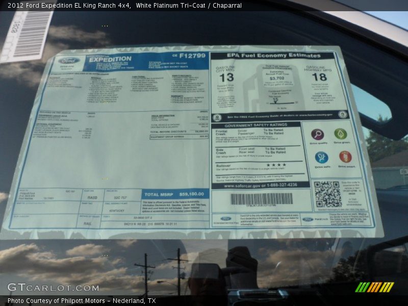  2012 Expedition EL King Ranch 4x4 Window Sticker