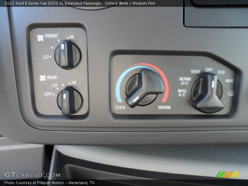 Controls of 2012 E Series Van E350 XL Extended Passenger