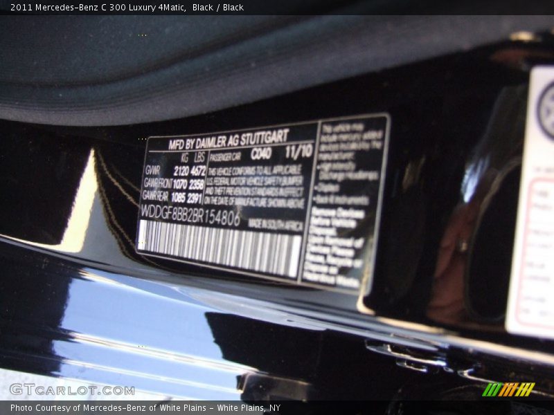 Black / Black 2011 Mercedes-Benz C 300 Luxury 4Matic