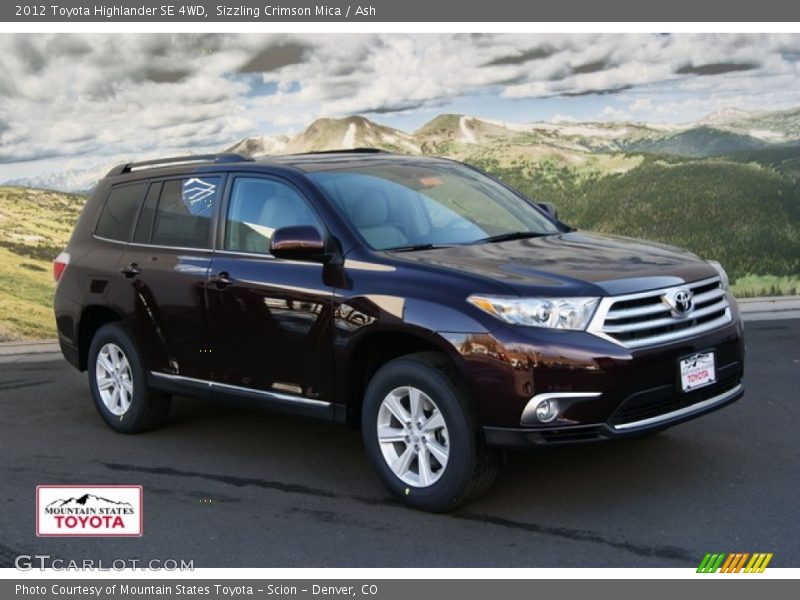 Sizzling Crimson Mica / Ash 2012 Toyota Highlander SE 4WD
