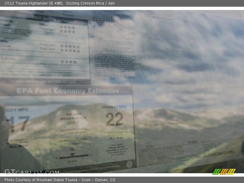 Sizzling Crimson Mica / Ash 2012 Toyota Highlander SE 4WD
