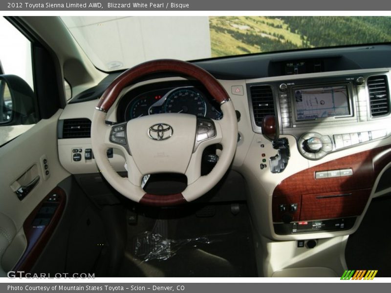 Blizzard White Pearl / Bisque 2012 Toyota Sienna Limited AWD