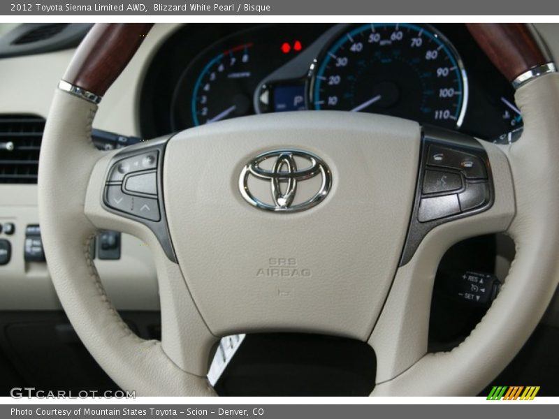 Blizzard White Pearl / Bisque 2012 Toyota Sienna Limited AWD