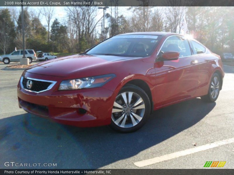 San Marino Red / Black 2008 Honda Accord EX-L Coupe