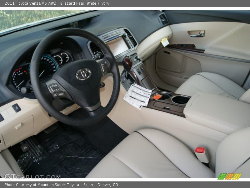 Blizzard Pearl White / Ivory 2011 Toyota Venza V6 AWD