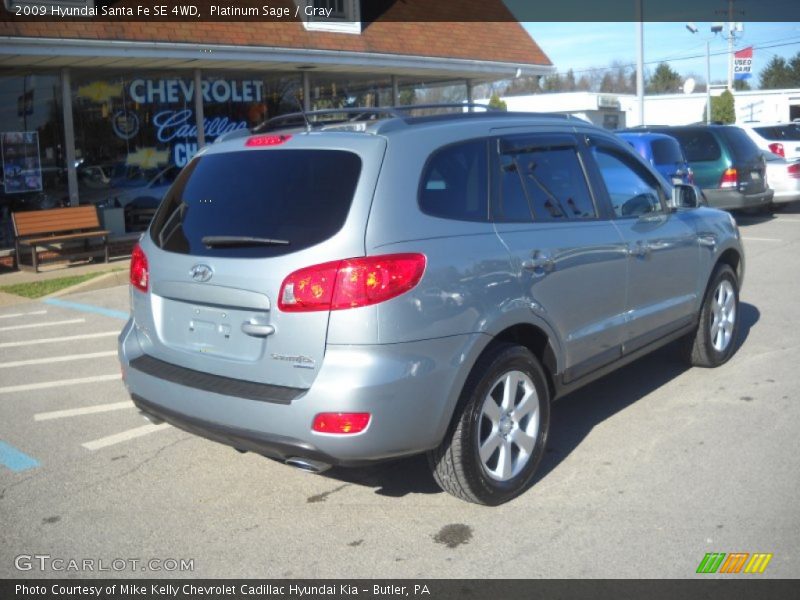 Platinum Sage / Gray 2009 Hyundai Santa Fe SE 4WD