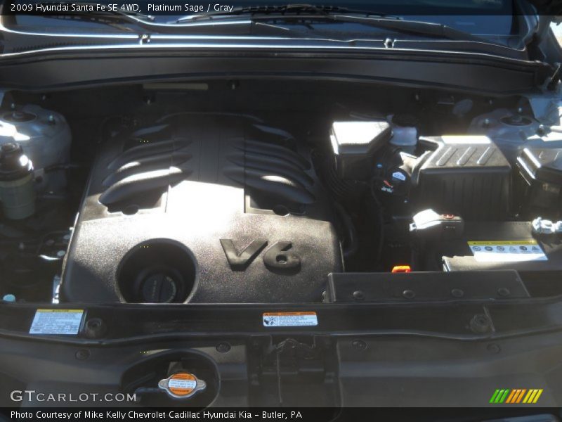 Platinum Sage / Gray 2009 Hyundai Santa Fe SE 4WD