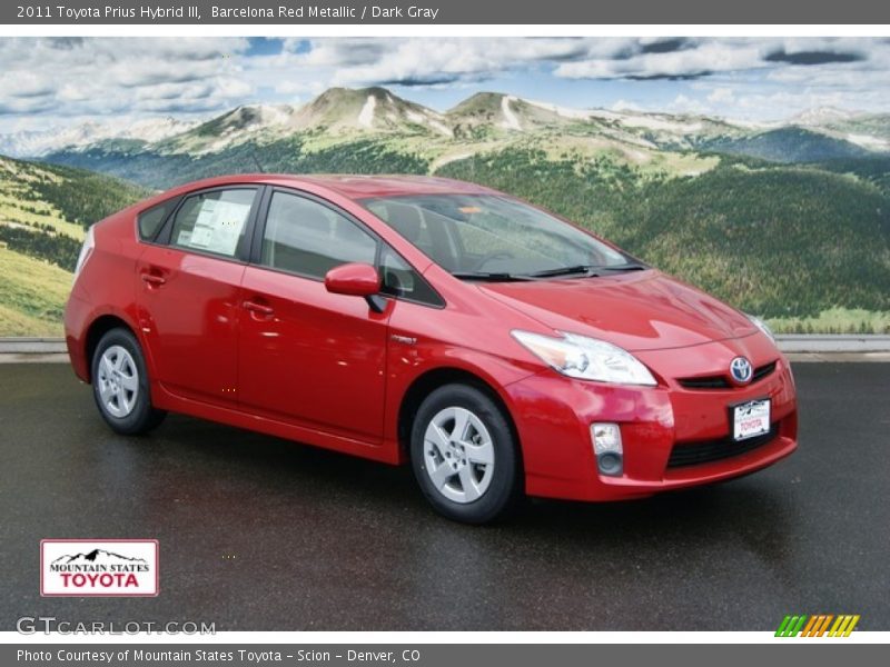 Barcelona Red Metallic / Dark Gray 2011 Toyota Prius Hybrid III