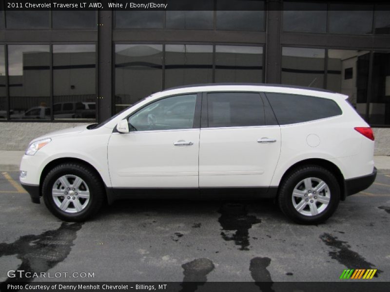 White / Ebony/Ebony 2011 Chevrolet Traverse LT AWD