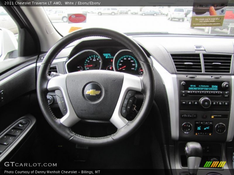 White / Ebony/Ebony 2011 Chevrolet Traverse LT AWD