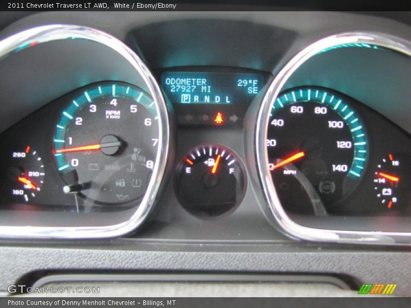 White / Ebony/Ebony 2011 Chevrolet Traverse LT AWD