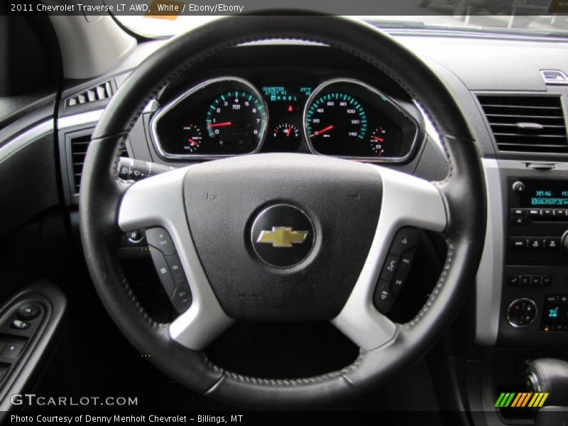 White / Ebony/Ebony 2011 Chevrolet Traverse LT AWD
