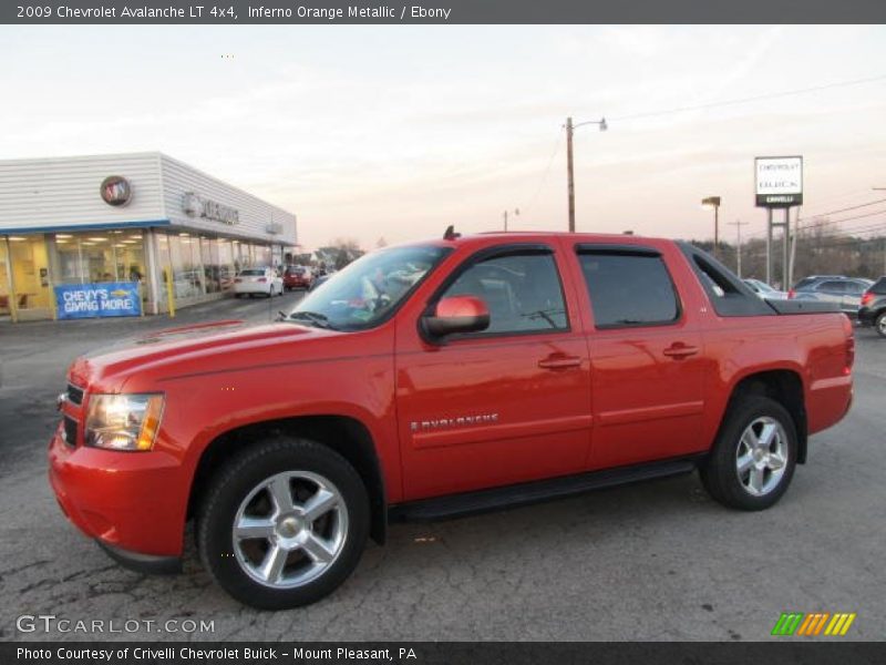 Inferno Orange Metallic / Ebony 2009 Chevrolet Avalanche LT 4x4