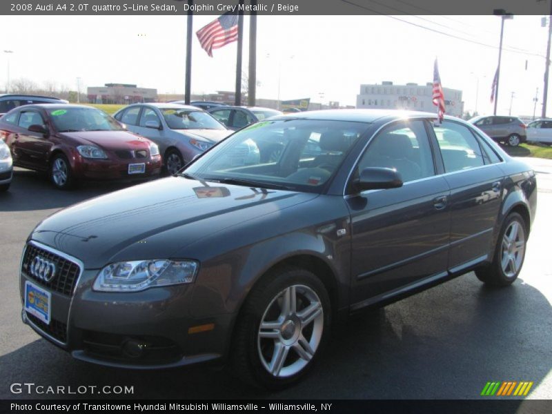 Dolphin Grey Metallic / Beige 2008 Audi A4 2.0T quattro S-Line Sedan