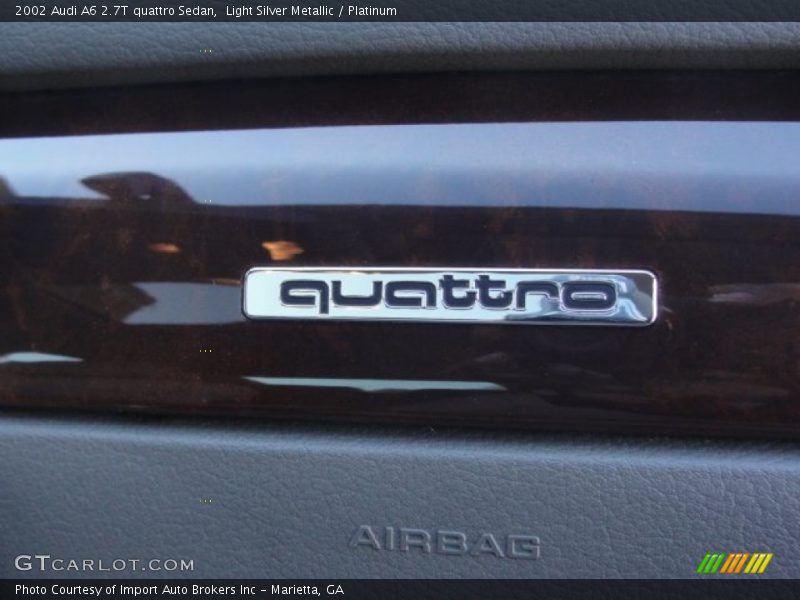 Light Silver Metallic / Platinum 2002 Audi A6 2.7T quattro Sedan