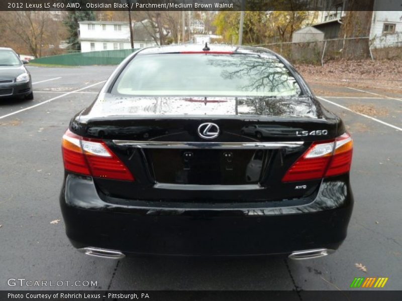 Obsidian Black / Parchment/Medium Brown Walnut 2012 Lexus LS 460 AWD