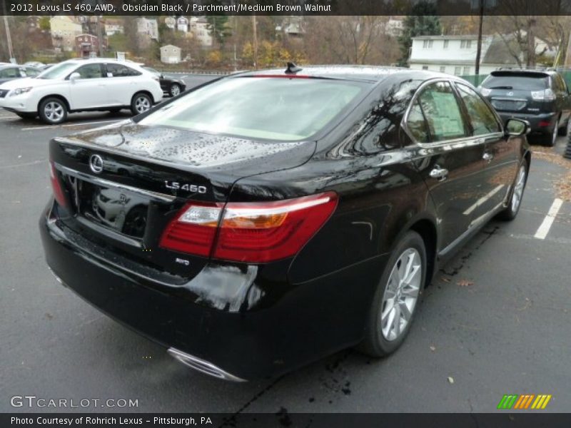 Obsidian Black / Parchment/Medium Brown Walnut 2012 Lexus LS 460 AWD