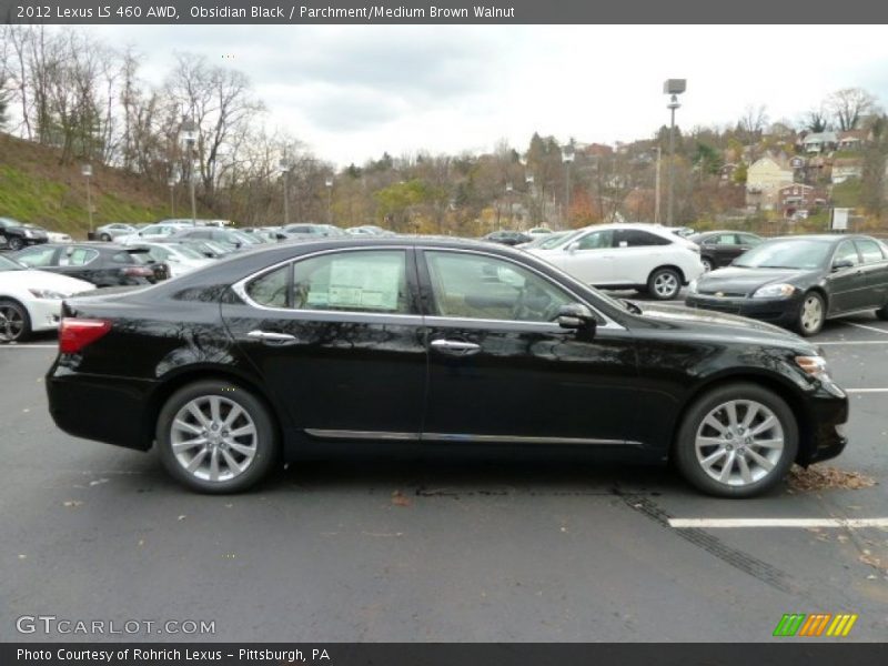 Obsidian Black / Parchment/Medium Brown Walnut 2012 Lexus LS 460 AWD