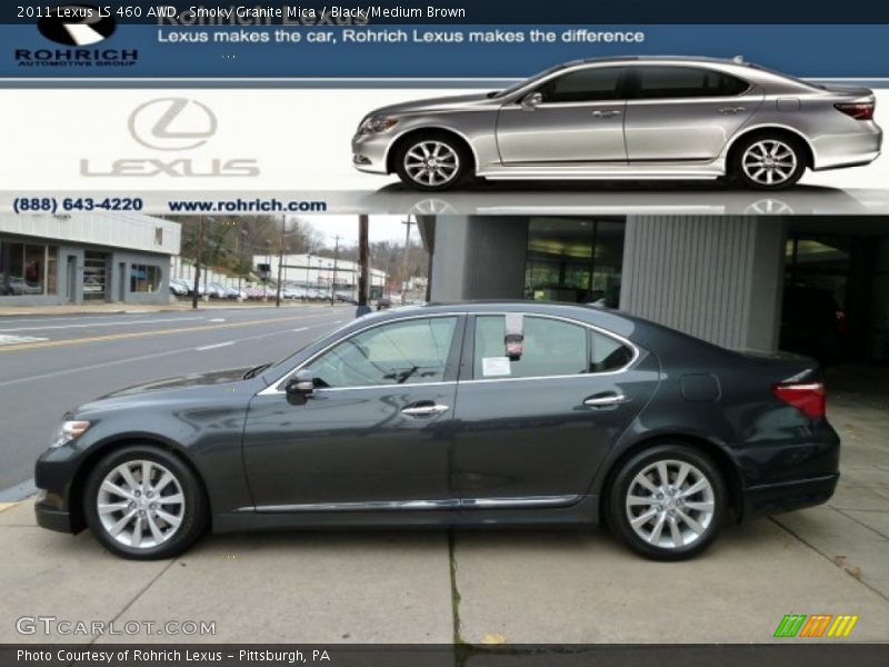 Smoky Granite Mica / Black/Medium Brown 2011 Lexus LS 460 AWD