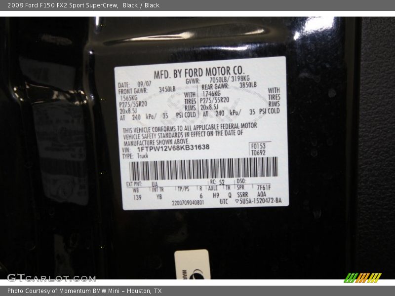 Black / Black 2008 Ford F150 FX2 Sport SuperCrew