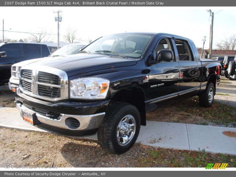 Brilliant Black Crystal Pearl / Medium Slate Gray 2007 Dodge Ram 1500 SLT Mega Cab 4x4
