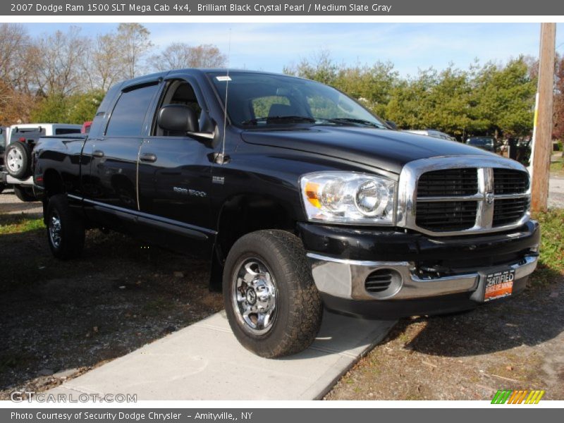 Brilliant Black Crystal Pearl / Medium Slate Gray 2007 Dodge Ram 1500 SLT Mega Cab 4x4