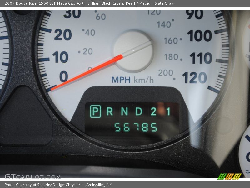 Brilliant Black Crystal Pearl / Medium Slate Gray 2007 Dodge Ram 1500 SLT Mega Cab 4x4