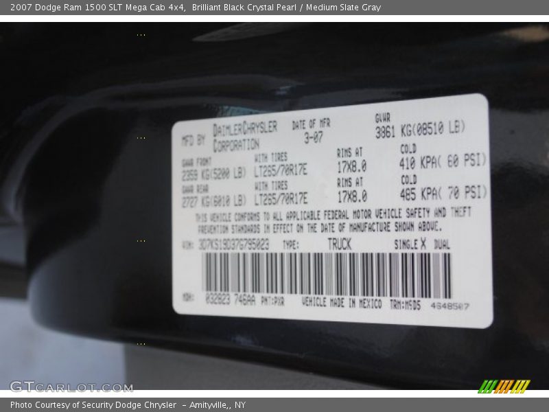 Brilliant Black Crystal Pearl / Medium Slate Gray 2007 Dodge Ram 1500 SLT Mega Cab 4x4